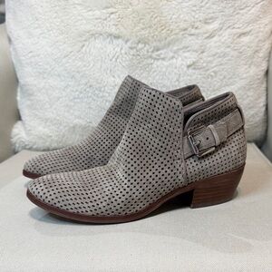 Sam Edelman Gray Perforated Ankle Booties